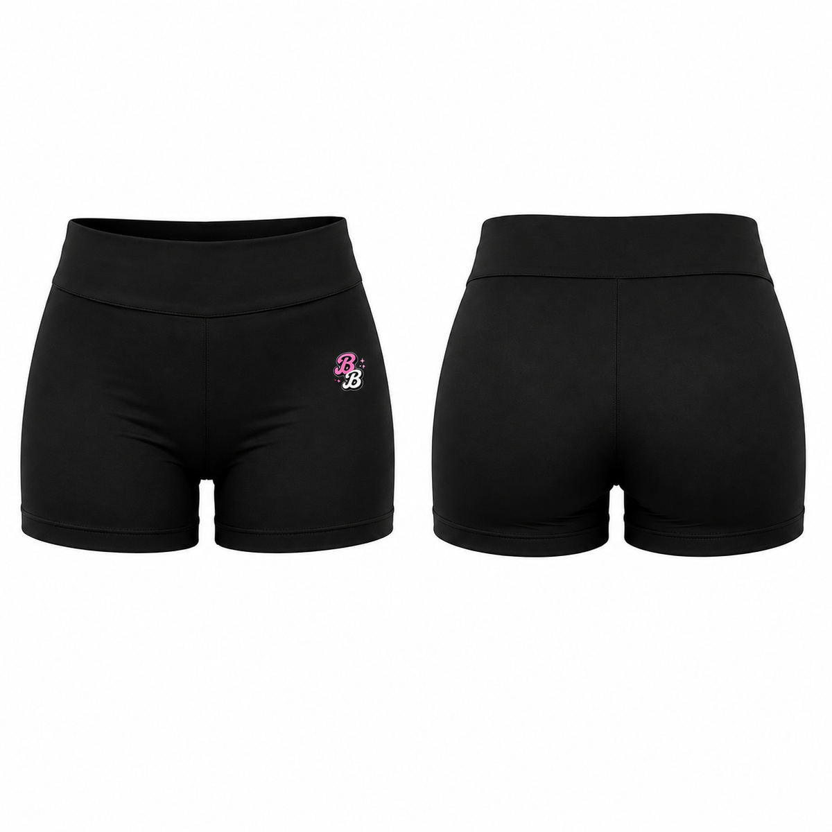 Black Athleisure Shorts Set