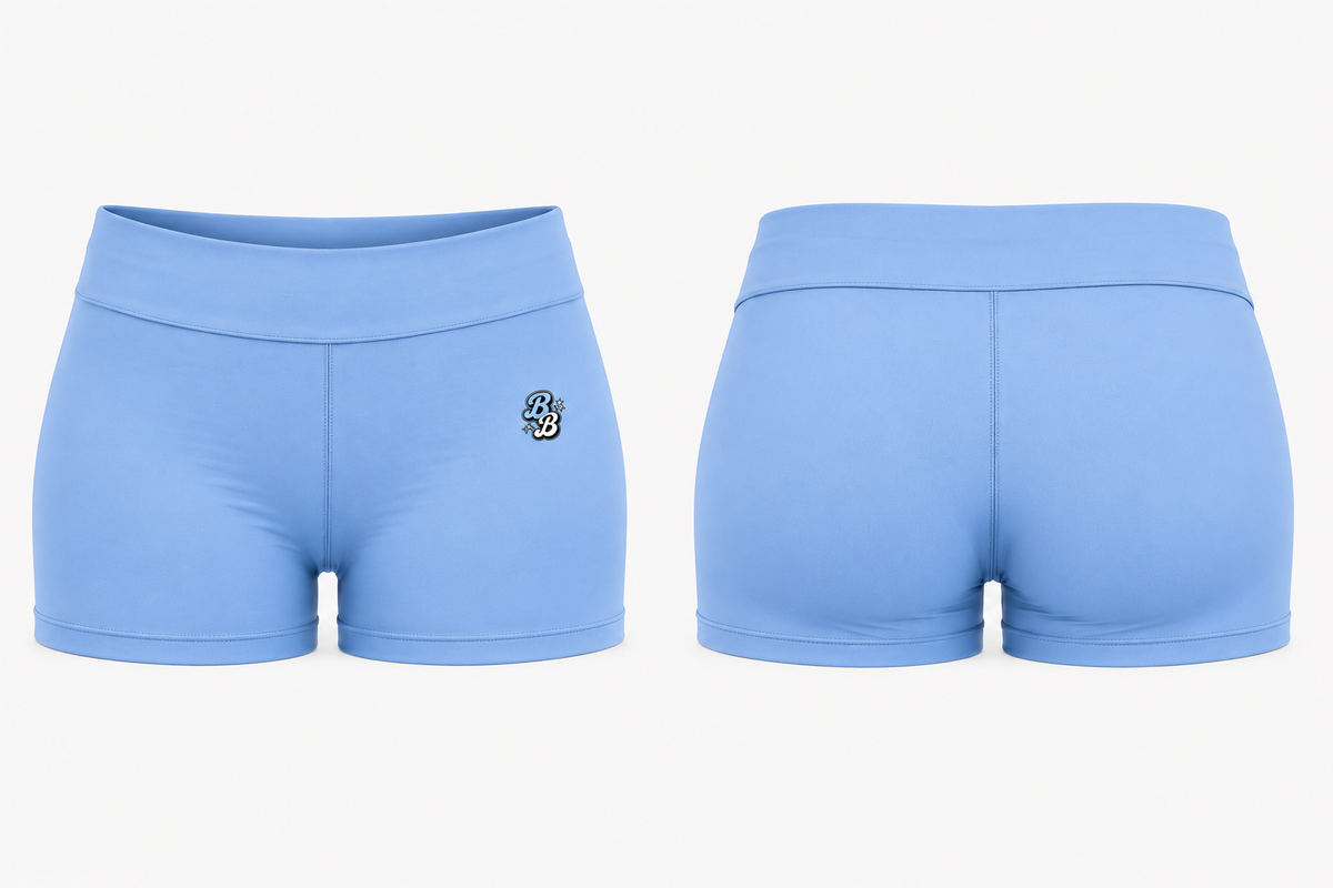 Blue & Black Athleisure Shorts Set