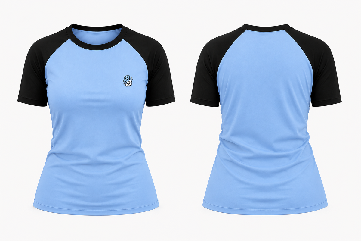 Blue & Black Athleisure Shorts Set