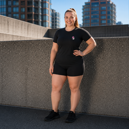 Black Athleisure Shorts Set