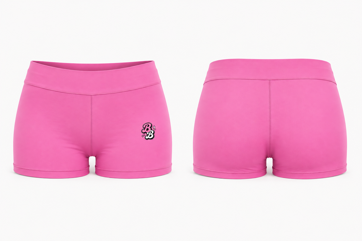 Black & Pink Athleisure Shorts Set