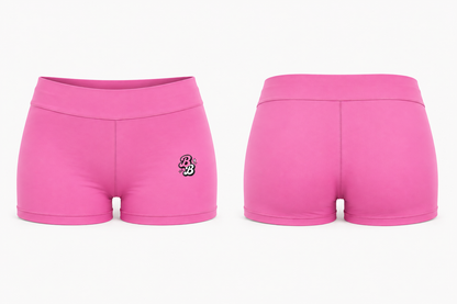 Black & Pink Athleisure Shorts Set