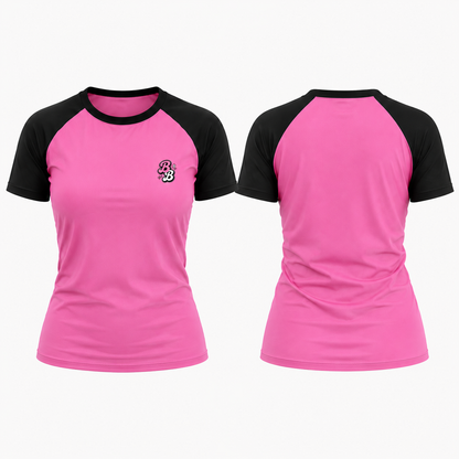 Black & Pink Athleisure Shorts Set