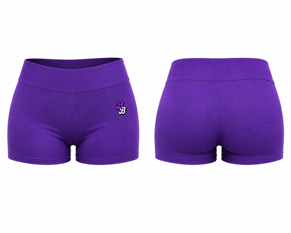 Purple & Black Athleisure Shorts