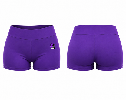 Purple & Black Athleisure Shorts