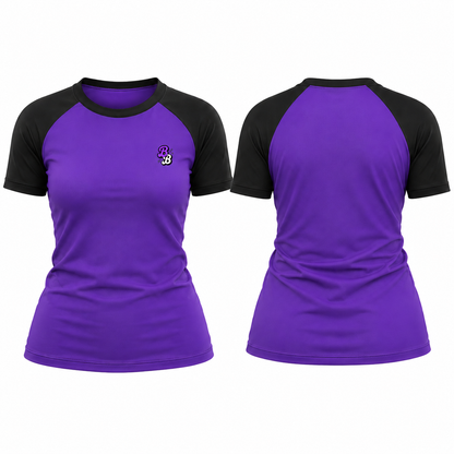 Purple & Black Athleisure Shorts