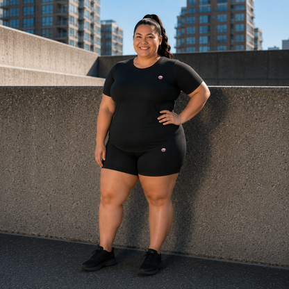 Black Athleisure Shorts Set