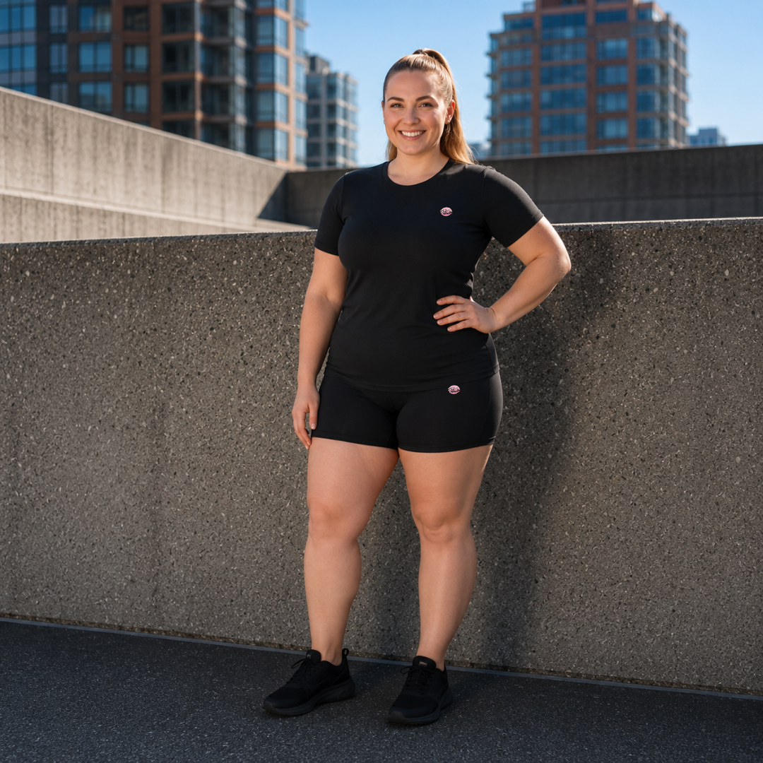 Black Athleisure Shorts Set