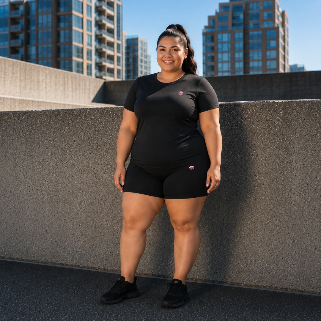 Black Athleisure Shorts Set
