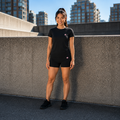 Black Athleisure Shorts Set